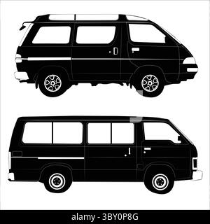 Vehicle car silhouette shape drawing Vol 09 Stock Vector