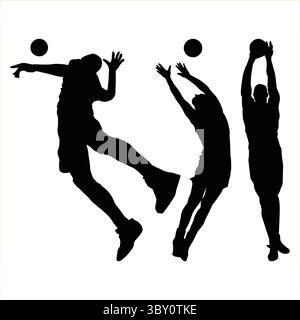 volleyball players silhouette Shapes VOL 5 Stock Vector