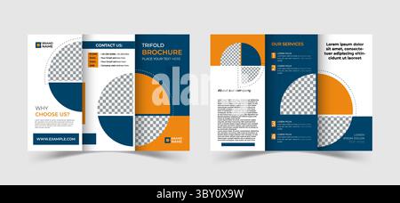 Business Trifold Brochure Template Design Stock Vector