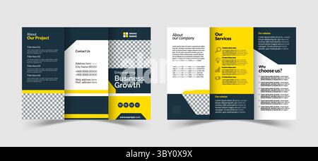 Corporate business trifold brochure template. Modern, Creative and Professional tri fold brochure design Stock Vector