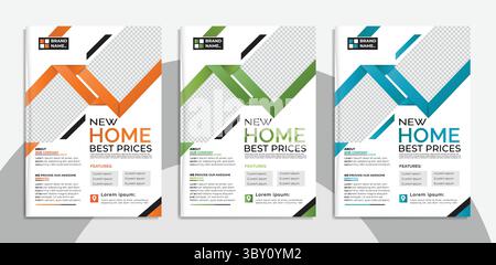 Real Estate Flyer Template Design, promotion sale Real Estate flyer Template Design Stock Vector