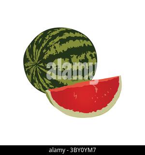 Watermelon slice Stock Illustrations vector-based drawing on white background vol 01 Stock Vector