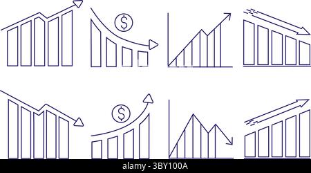 Bussines chart and graph of icon set. vector illustration. Eps10 Stock Vector