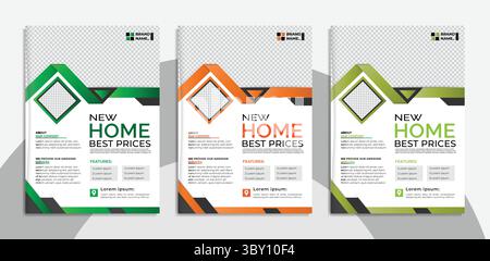 Real estate flyer design template, property sale flyer Stock Vector