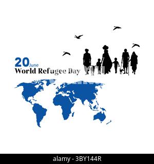 World Refugee Day, world International Refugee Day illustration on white background vol 01 Stock Vector