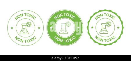Non Toxic Product Stamp Set Stock Vector