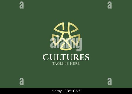 Geometric Circle Beauty Culture Linear Logo Luxury Concept Stock Vector