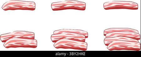 Yummy Korean Food BBQ Ingredient Samgyeopsal Vector EPS, Pork belly Stock Vector