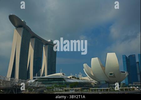 Marina Bay Sands and Art Science Museum in Singapore Stock Photo