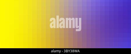 Banner.Bright gradient background - yellow color turning into blue. pixel mosaic tiles. copy space Stock Photo