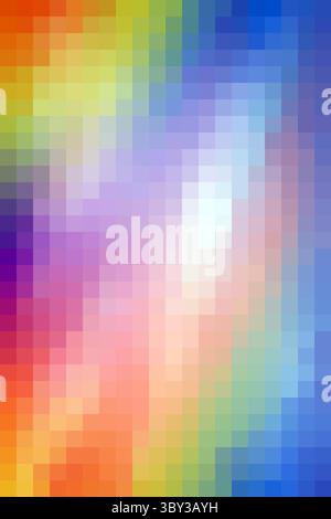 Rainbow gradient background pixel mosaic tile. Vertical image. Stock Photo
