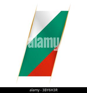 Bulgaria flag in the form of a banner with waving effect and shadow. Modern vector design. Stock Vector