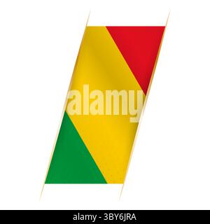 Mali flag in the form of a banner with waving effect and shadow. Modern vector design. Stock Vector