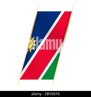 Namibia flag in the form of a banner with waving effect and shadow. Modern vector design. Stock Vector