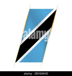 Botswana flag in the form of a banner with waving effect and shadow. Modern vector design. Stock Vector