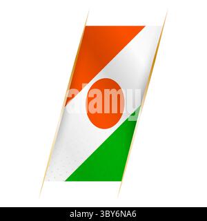 Niger flag in the form of a banner with waving effect and shadow. Modern vector design. Stock Vector