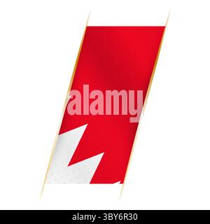Bahrain flag in the form of a banner with waving effect and shadow. Modern vector design. Stock Vector