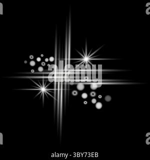 Glowing star with twinkling and glare Stock Vector