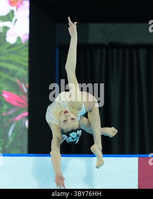 Xu Huiyan of China competes in the women's solo free preliminary of ...
