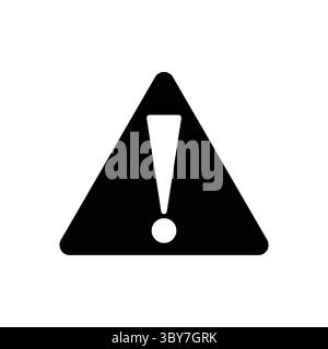 A bold black warning triangle icon featuring an exclamation mark, ideal for alerts and safety notifications. The clear design emphasizes caution and a Stock Vector