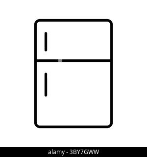 This graphic depicts a simple outline of a modern refrigerator in a minimalist style, suitable for various kitchen designs or appliance-related themes Stock Vector