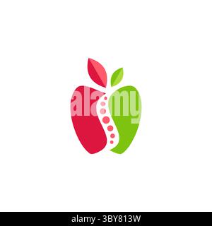 apple fruit nutrition logo symbol icon, apple fruit letter S logo symbol icon vector design Stock Vector