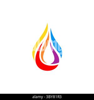 hot drop fire flames logo symbol icon, modern drop hot fire flame logo symbol icon vector design illustration Stock Vector