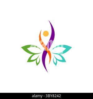 natural healthy people wellness logo symbol icon. People health concepts logo symbol icon vector design illustration Stock Vector
