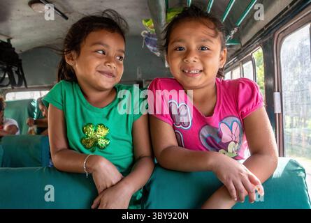 January 24, 2022, Flores, Peten, Guatemala: Children riding bus Flores Guatemala (Credit Image: © Edwin Remsberg/VW Pics via ZUMA Press Wire) Stock Photo
