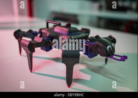 January 27, 2022, Zaragoza, Aragon, Spain Spain: Remote controlled 3D printed robot at Zaragoza MakerSpace, Spain (Credit Image: © Nano Calvo/VW Pics via ZUMA Press Wire) Stock Photo