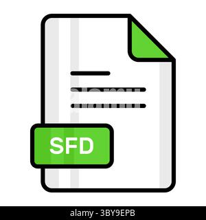 An amazing vector icon of SFD file, editable design Stock Vector Image ...