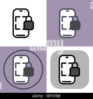 Smartphone with secured payment symbol -payments, payment methods, contact-less payment and digital payment icon. Stock Vector