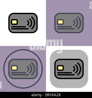 Banking card with near field communication symbol -payments, payment methods, contact-less payment and digital payment icon. Stock Vector