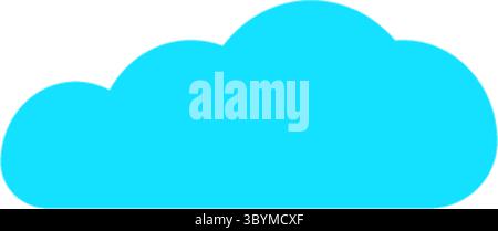 A stylized, solid bright blue cloud shape with soft edges, isolated on a clean white background. Modern and simple. Stock Vector