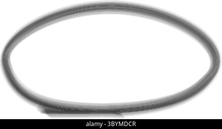 A single, thin, dark grey rubber O-ring is isolated on a plain white background, casting a subtle shadow. Stock Vector