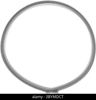 A thin, circular metal ring with a subtle texture is centered on a clean white background, appearing as a minimalist design element. Stock Vector