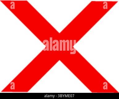 A simple, bold red letter X is prominently displayed against a stark white background, creating a clear and impactful visual. Stock Vector