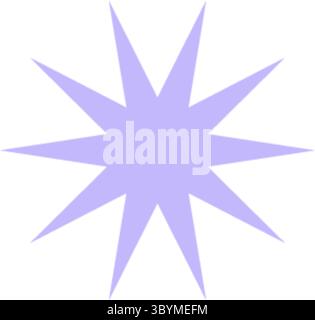 A stylized, abstract starburst or asterisk shape in a soft pale purple hue against a clean white background. Stock Vector