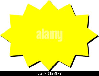 A vibrant yellow starburst shape with sharp points, perfect for drawing attention to sales, discounts, or special offers. Stock Vector