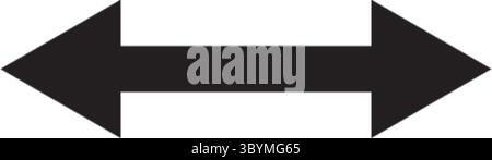 A solid black horizontal double-ended arrow pointing left and right on a white background. Simple and clear directional symbol. Stock Vector