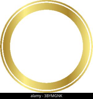 A simple yet elegant oval frame with a gradient of gold and white, isolated on a clean white background. Stock Vector