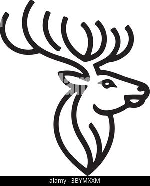 A vector illustration a powerful deer Stock Vector