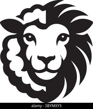 A minimalist logo design of a sheep Stock Vector