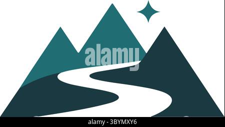 A minimalist logo illustration mountain Stock Vector