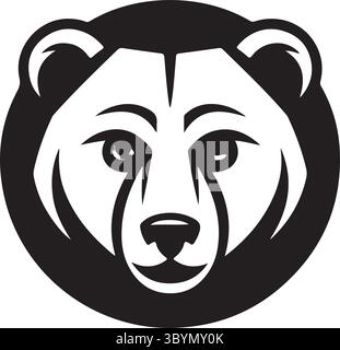 A vector logo the face of a bear Stock Vector