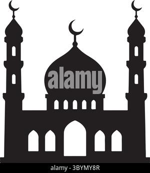 Mosque silhouette vector art illustration Stock Vector