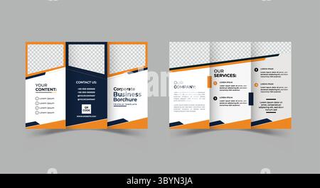 Creative Corporate Modern Business Trifold Brochure Stock Vector