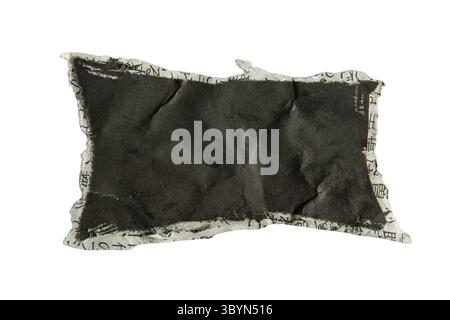 Comic Speech Bubble Crafted from Torn Japanese Newspaper isolated on white background with clipping path Stock Photo