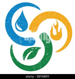 Logo of three elements of the nature. Stock Vector