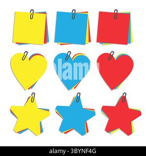 Set of color stickers of a different form. Stock Vector